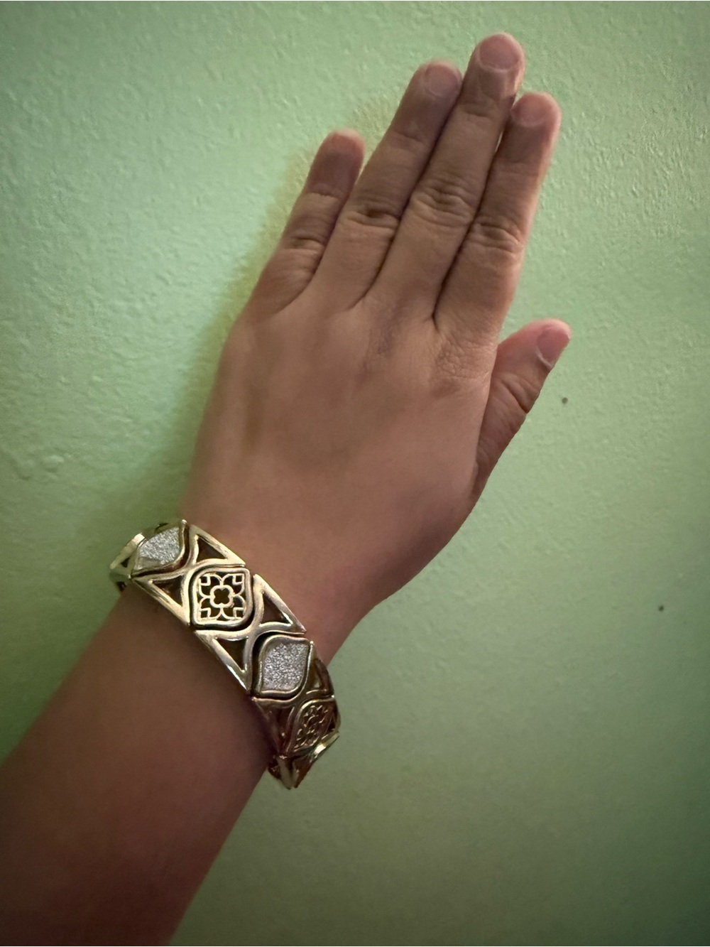Gold Tone Floral Link Bracelet - Women's Jewelry